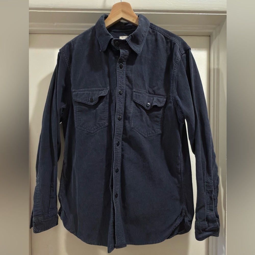 J.Crew Men's Corduroy Button-Up Shirt in Slate Blue